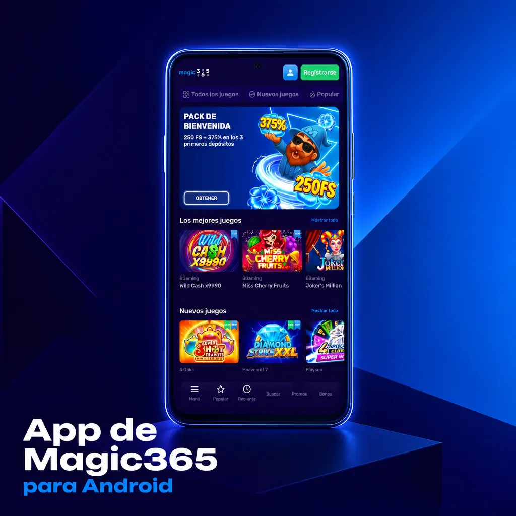 Ícono de la app Magic365 para Android, instalable vía APK, compatible con sistema operativo 8.0 o superior