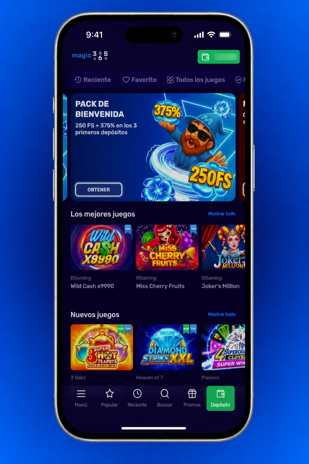 Pasos para hacer un depósito en Magic365 Argentina mediante Mercado Pago, transferencia bancaria o cripto USDT.