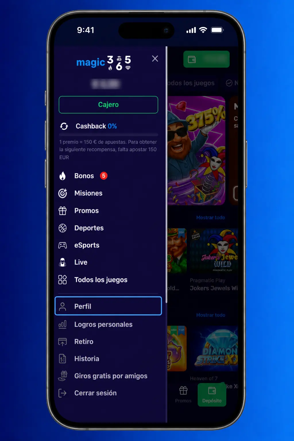 Pasos para verificar tu cuenta en Magic365: DNI, factura de servicios y método de depósito confirmado.