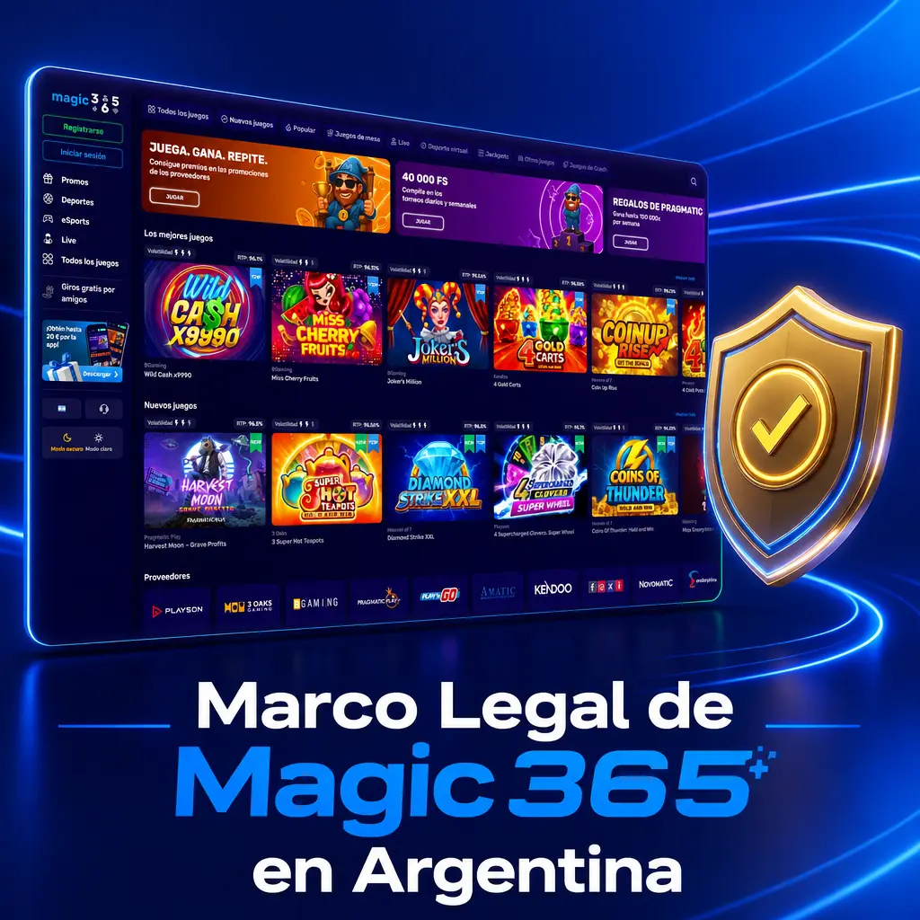 Marco legal de Magic365: licencia de Curazao 8048/JAZ2023-057, juego responsable y normativa provincial en Argentina.