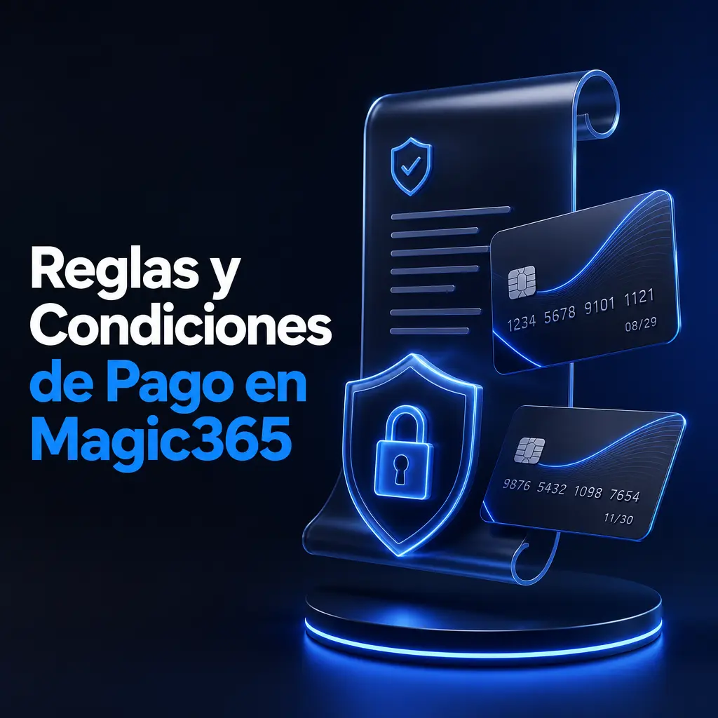 Reglas y condiciones de pago en Magic365: verificación KYC, mismo método de retiro, moneda ARS y límites semanales de retiro.