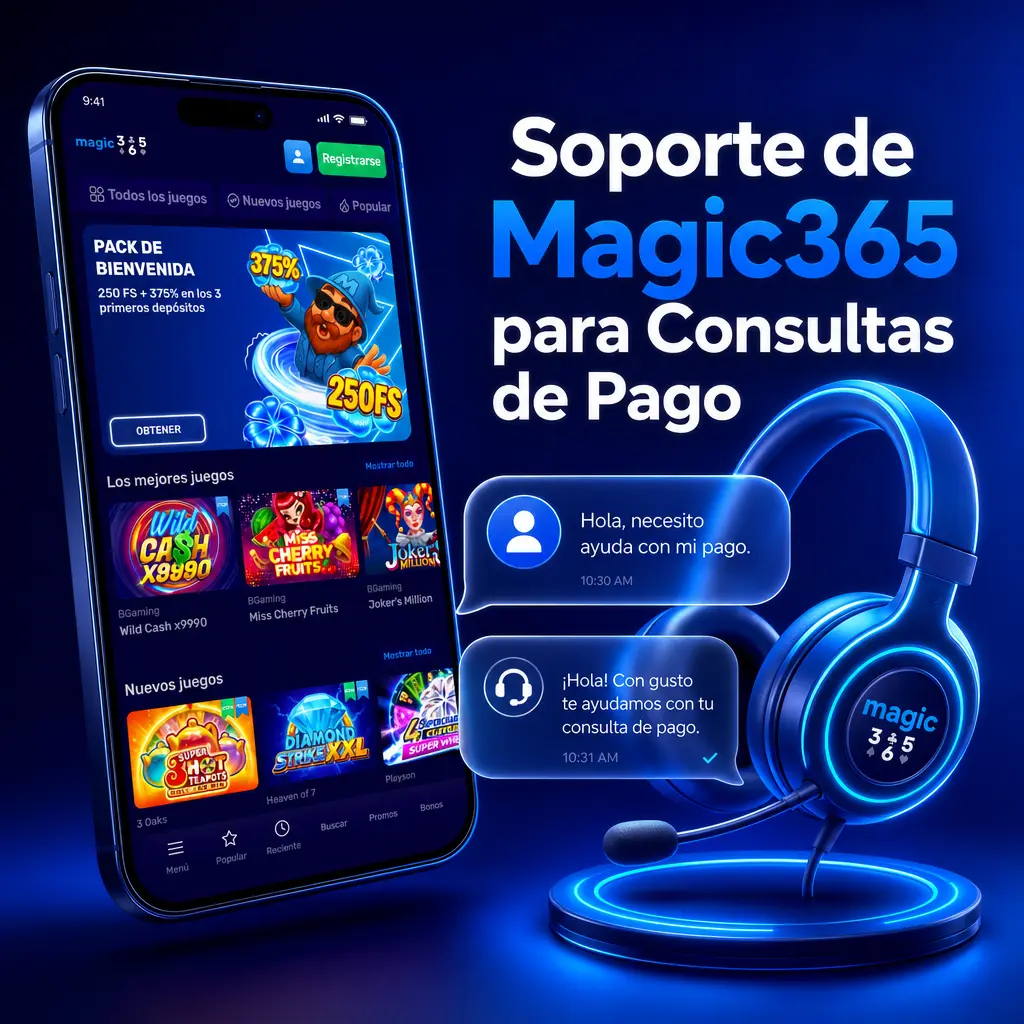 Soporte de Magic365 en Argentina para consultas sobre depósitos y retiros: chat en vivo, formulario y redes sociales.